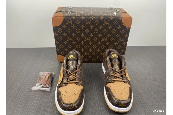 WHITE-LouiV Low JORDAN O-W AIR 1 Top -LouiV CASE) (WITH 0328